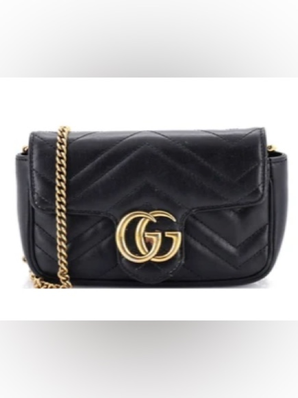 Gucci GG Marmont Flap Bag Matelasse Leather Super mini AUTHENTIC